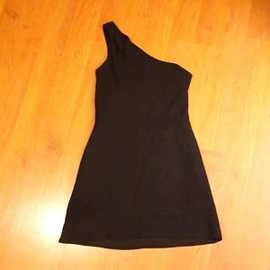 One Shoulder Black Mini Dress